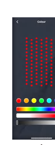 Color adjustment interface with color palette and brightness controls