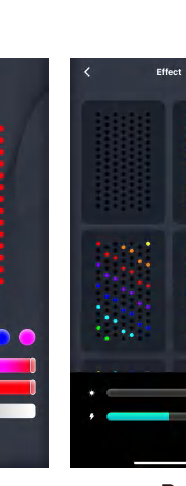 Dynamic effect interface with brightness and speed sliders