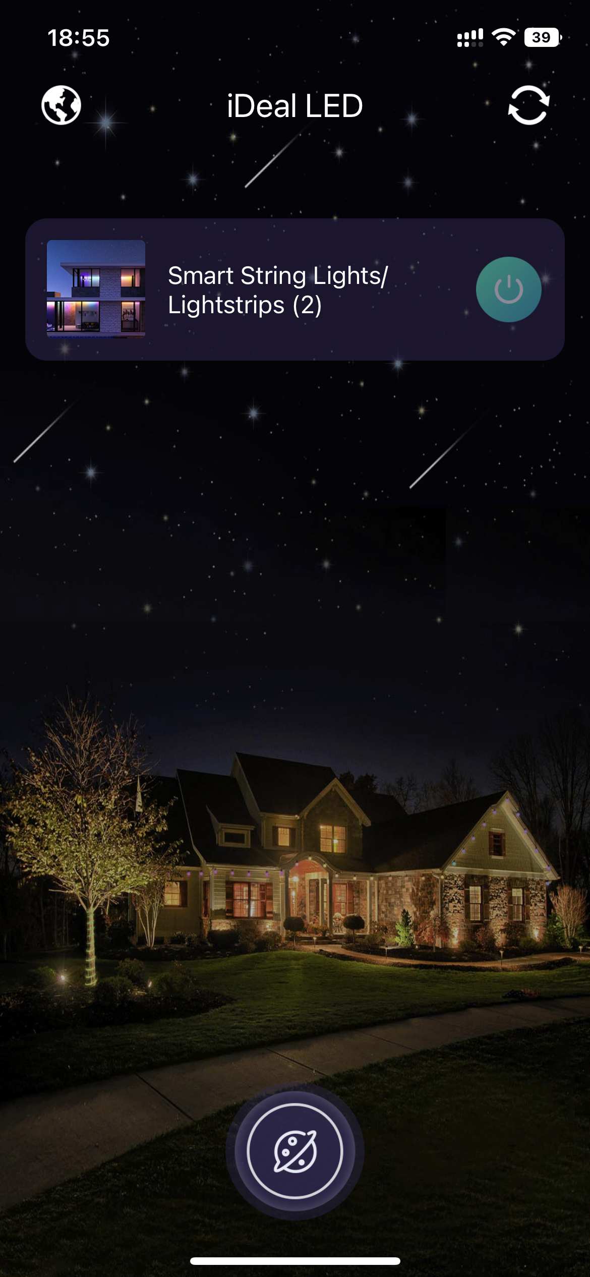 Smart string lights main interface